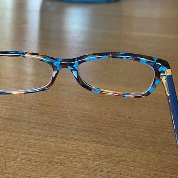 COACH EYEGLASSES FRAMES HC 6078 5337 Teal Confetti 52[]16 + CASE/Cloth LIKE NEW - Picture 5 of 16